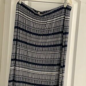 Loft Striped navy blue and White Skirt